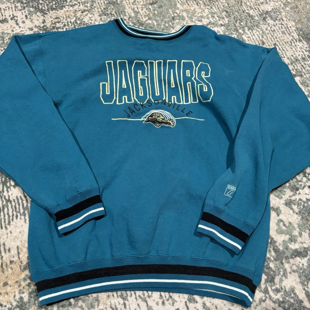 Vintage 1990s Jacksonville Jaguars Logo 7 Prowler Embroidered Sweatshirt XL